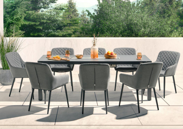 8 Seat Table and Firepit Dining Set